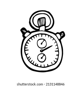 Boceto Doodle Stopwatch. Icono de Stopwatch dibujado a mano por vectores.