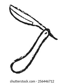 doodle straight razor, vector illustration design element