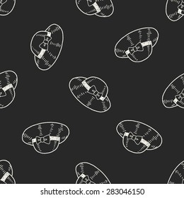 doodle Straw hat seamless pattern background
