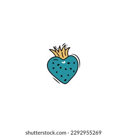 doodle strawberry. hand drawn cute vector illustration