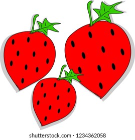 Doodle Strawberry simple style