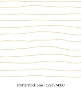 Doodle striped seamless pattern. Hand drawn beige lines, decor textile, geometrical ornament, abstact simple childish texture, wrapping paper wallpaper vector print or fabric