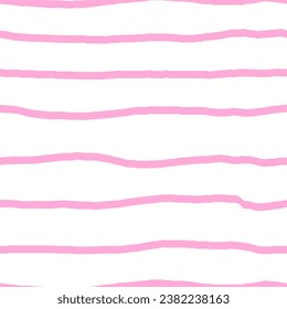 Doodle striped seamless pattern with organic Hand drawn lines. Colored decor textile, geometrical ornament, abstact simple kids texture, wrapping paper wallpaper. Cottagecore plaid