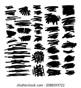 Doodle strokes graffiti spray effect. set of design elements. strokes background