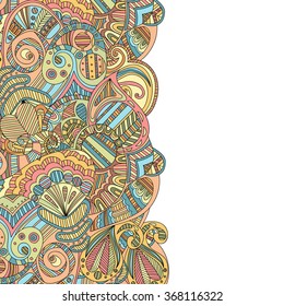 Doodle style abstract hand drawn vector decorative element border. 