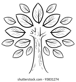 Doodle style abstract tree or nature sketch in vector format