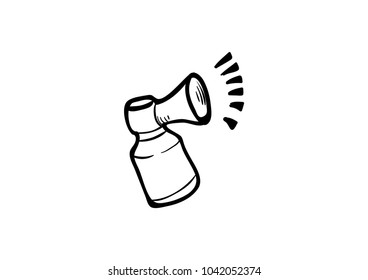 Doodle style air horn sketch in vector