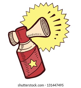 Doodle style air horn sketch in vector format.
