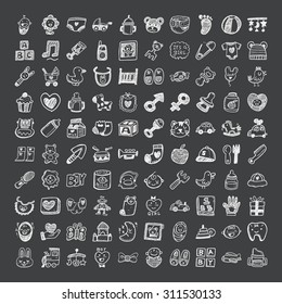 doodle style baby icons