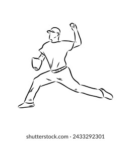 Doodle style baseball and glove in vector format