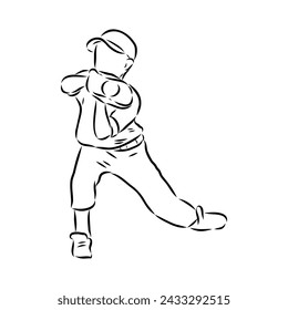 Doodle style baseball and glove in vector format