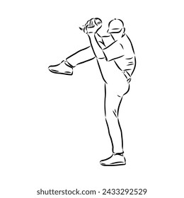 Doodle Stil Baseball und Handschuh im Vektor-Format