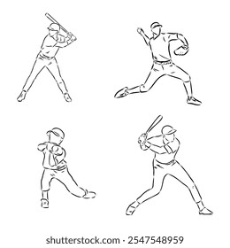 Doodle style baseball and glove in vector format