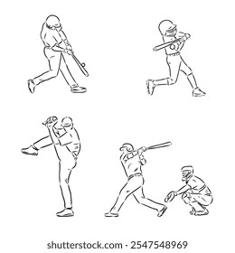 Doodle style baseball and glove in vector format