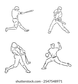 Doodle style baseball and glove in vector format