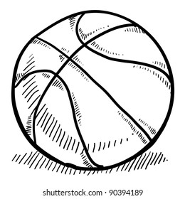 Doodle Style Basketball Vector Illustration