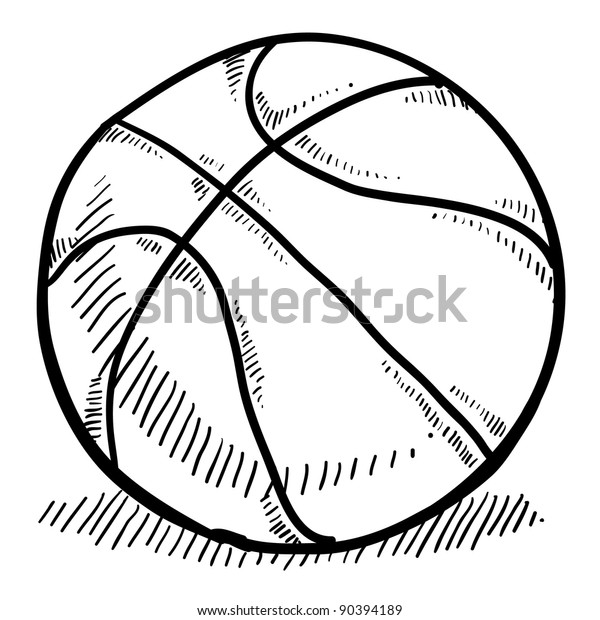 落書き風バスケットボールのベクターイラスト のベクター画像素材 ロイヤリティフリー 90394189