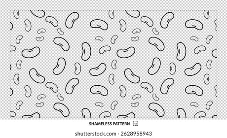 Doodle Style Beans Floating in Transparent Background Pattern