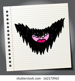 Doodle style beard sketch in vector format