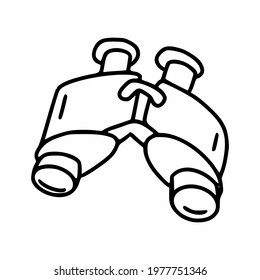 Doodle style binocular drawing. Vector icon on white background.