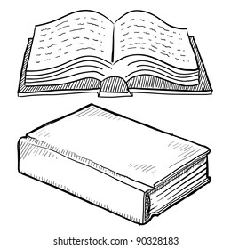 Doodle style book or library vector illustration