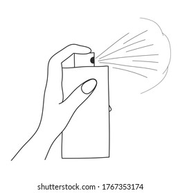 Doodle style bottle spray illustration in vector. It is possible to insert your own text. The drawing is suitable for mosquito repellent, hair spray, paint spray bottle ... etc.