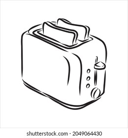 Doodle-Stil Frühstück Toaster Illustration in Vektorformat.