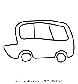 Doodle style bus. Vector illustration of hand-drawn