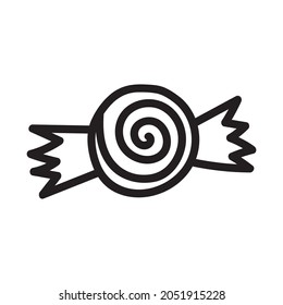 Doodle style candy sketch in vector format. Isolated on white background