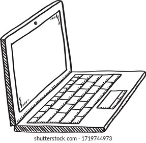 Doodle style cartoon notebook - black line and white fill on transparent background