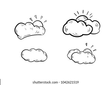 Doodle style clouds vector 