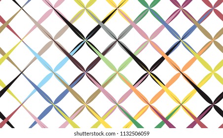 Doodle Style Colorful Diagonal Seamless Pattern Vector Design retro damask