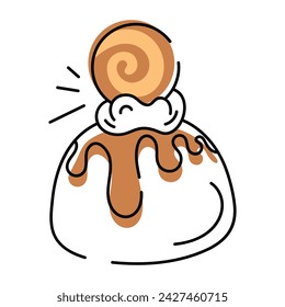 Patrón de galletas de estilo Doodle que representa varios tipos de alimentos de panadería y artículos de confitería