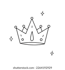 Doodle style crown vector illustration for your design