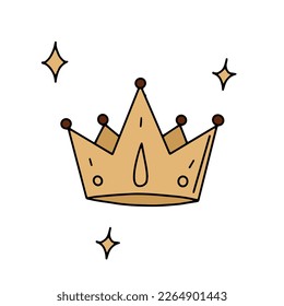 Doodle style crown vector illustration for your design