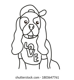 Doodle style cute dog vector 