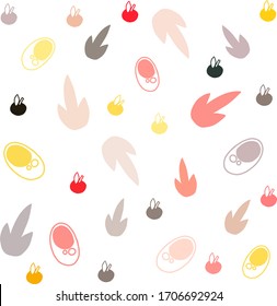 Doodle style cute home pattern floral elements 