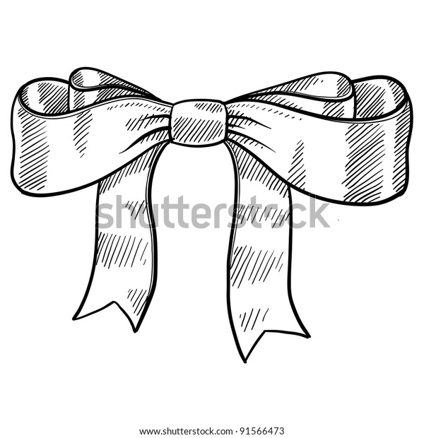 Doodle Style Decorative Ribbon Bow Illustration 스톡 벡터(로열티 프리) 91566473 Shutterstock