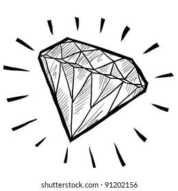 Doodle style diamond or wealth icon illustration in vector format suitable for web, print, or advertising use.