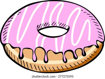 doodle style  of a donut,  Vector illustration