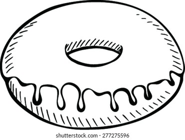 doodle style  of a donut,  Vector illustration