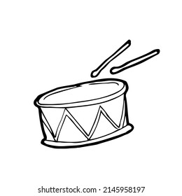 Doodle Style Drum Sketch In Vector Format. Drum Sketch