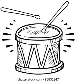 Doodle Style Drum Sketch In Vector Format