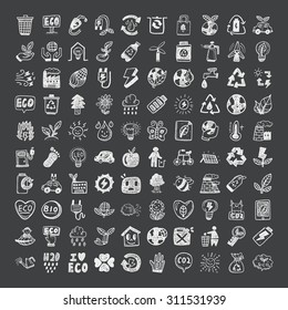 doodle style eco icons
