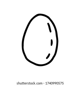 Huevo estilo Doodle sobre un fondo blanco aislado. Cocina, recetas, herramientas para la cocina. La panadería fue dibujada a mano. Ilustración vectorial de material.