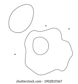 Doodle style eggs. Omelet. Isolated on a white background.