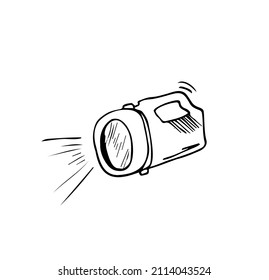 Doodle style electric flashlight or torch in vector format