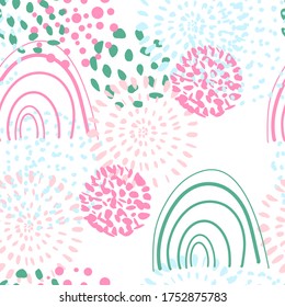 Doodle style element of seamless pattern. Colorful abstract shapes. Vector illustration, print design, background template