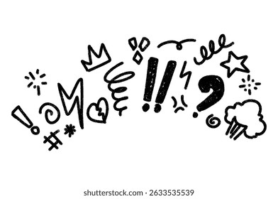 Elementos de burbuja de discurso explícito de estilo Doodle