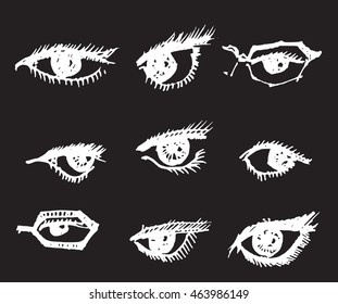 Doodle Style Eyes Sketch Vector Format Stock Vector (Royalty Free ...